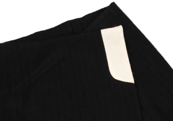 Y's red label Linen Blend Bicolor Folded Skirt K-139364_004