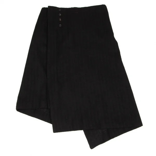 Y's red label Linen Blend Bicolor Folded Skirt K-139364_007