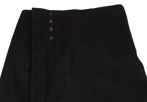 Y's red label Linen Blend Bicolor Folded Skirt K-139364_008