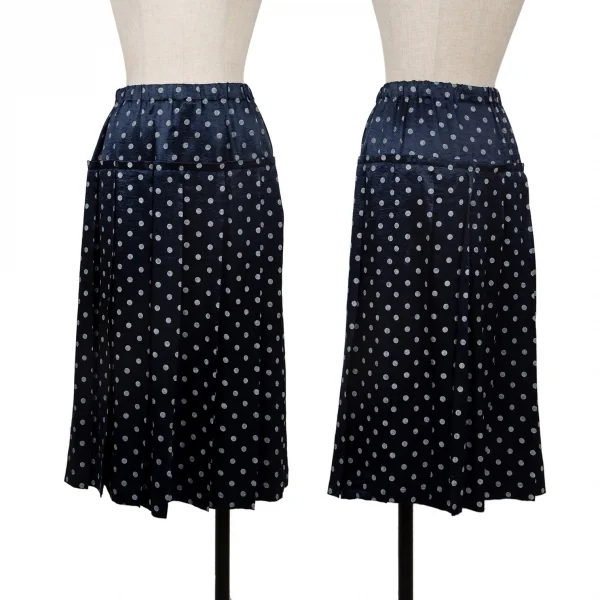 tricot COMME des GARCONS Pleats Dot Printed Skirt Navy S-M K-139368_001
