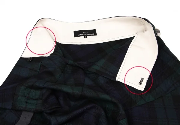tricot COMME des GARCONS Tartan Check Switching Belted Skirt K-139370_010