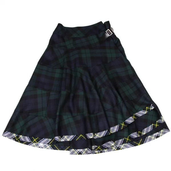 tricot COMME des GARCONS Tartan Check Switching Belted Skirt K-139370_002