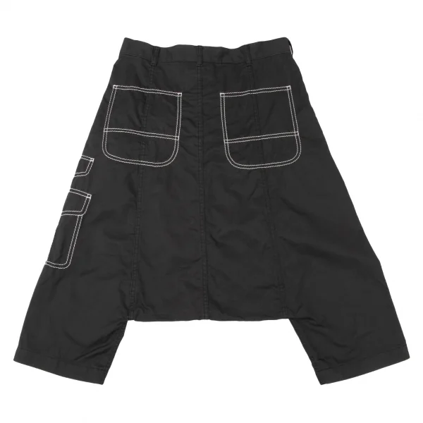 コムデギャルソンCOMME des GARCONS コットントロンプルイユポケットステッチサルエルパンツ 黒S K-139374_011
