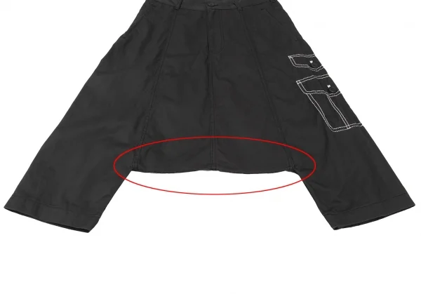 コムデギャルソンCOMME des GARCONS コットントロンプルイユポケットステッチサルエルパンツ 黒S K-139374_006