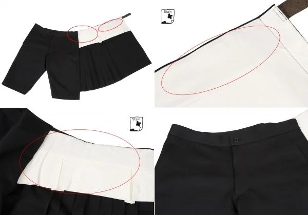 BLACK COMME des GARCONS Poly Pleated Wrap Skirt Shorts K-139394_007