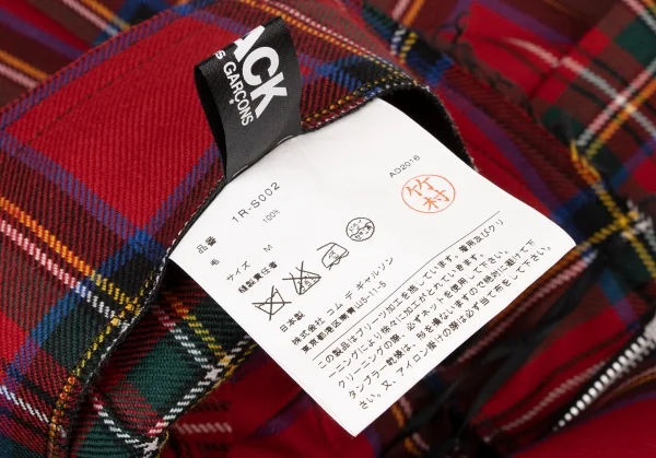 ブラックコムデギャルソンBLACK COMME des GARCONSタータンチェック