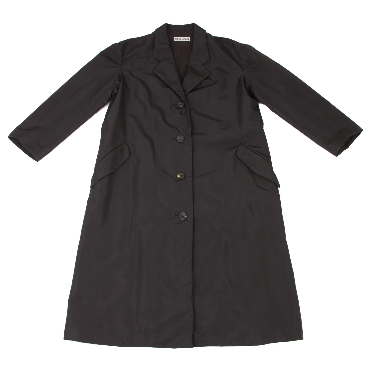 【送料&関税込】Issey Miyake Long Washi Wool Coat In Brown Issey Miyake Enclothe Washi And Wool Jacket in Boneset