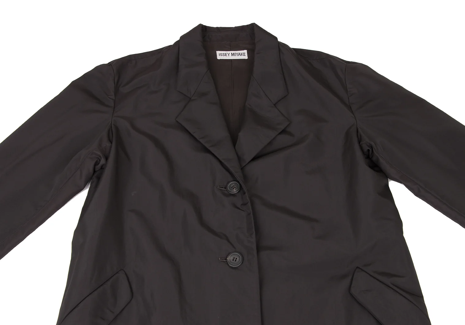 【送料&関税込】Issey Miyake Long Washi Wool Coat In Brown Issey Miyake Enclothe Washi And Wool Jacket in Boneset