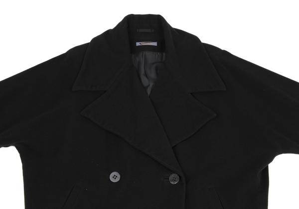 イッセイミヤケISSEY MIYAKE ウールナイロンドルマンコート 黒M