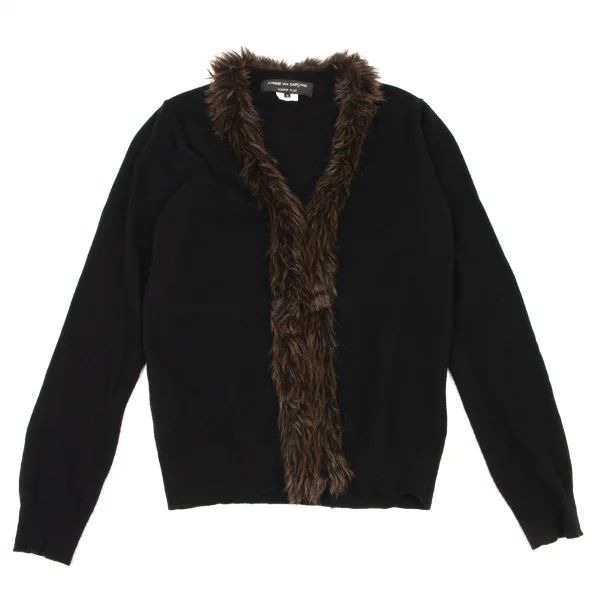 COMME des GARCONS HOMME PLUS Fur Design Zip Knit Cardigan Black M K-139431_001