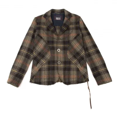 MARITHE + FRANCOIS GIRBAUD Wrinkled String Check Jacket