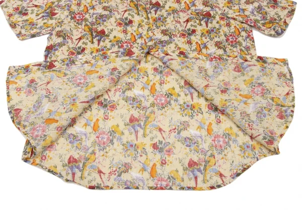 Mademoiselle NON NON Floral Printed Linen Short Sleeve Shirt K-139469_010