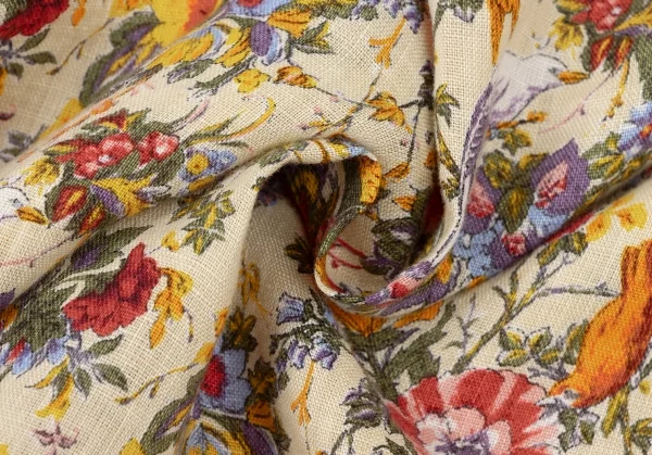 Mademoiselle NON NON Floral Printed Linen Short Sleeve Shirt K-139469_013