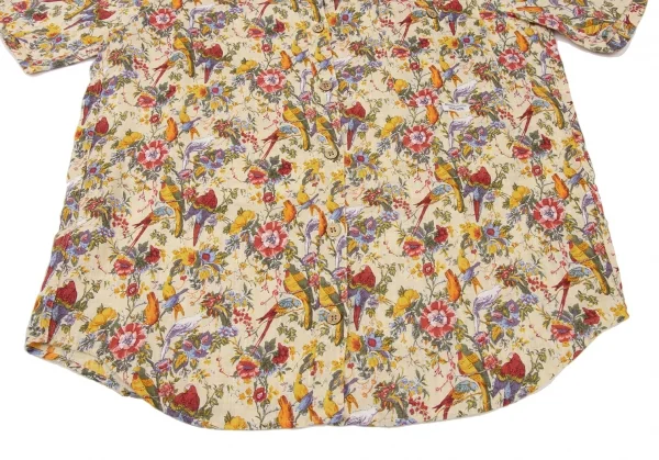 Mademoiselle NON NON Floral Printed Linen Short Sleeve Shirt K-139469_009