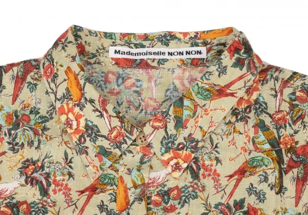 Mademoiselle NON NON Floral Printed Linen Long Sleeve Shirt K-139470_004