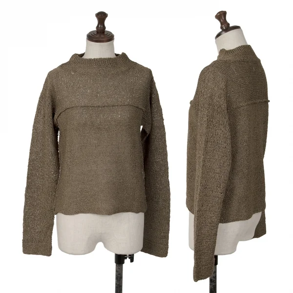 GALERIE VIE Silk Hand Knit Sweater Brown S-M K-139476_001