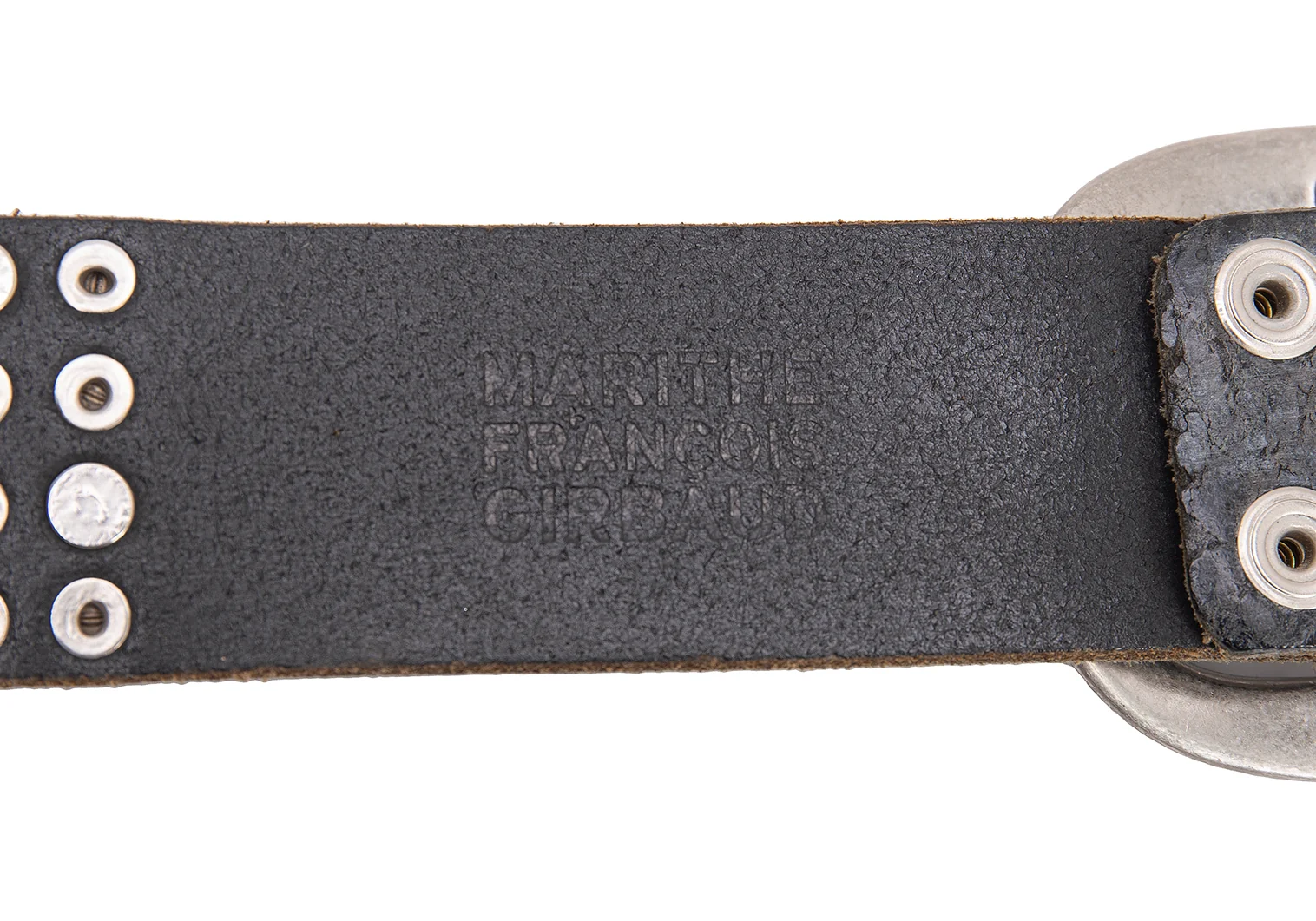 MARITHE + FRANCOIS GIRBAUD Studs Leather Belt Black | PLAYFUL