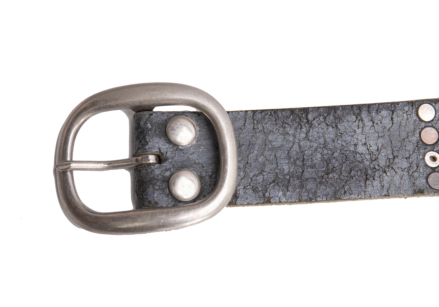 MARITHE + FRANCOIS GIRBAUD Studs Leather Belt Black | PLAYFUL