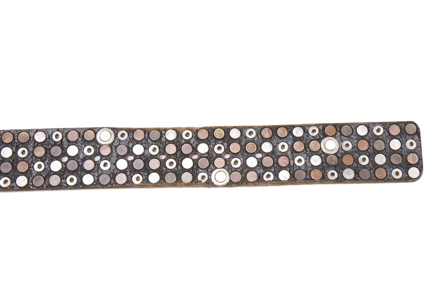 MARITHE + FRANCOIS GIRBAUD Studs Leather Belt Black | PLAYFUL
