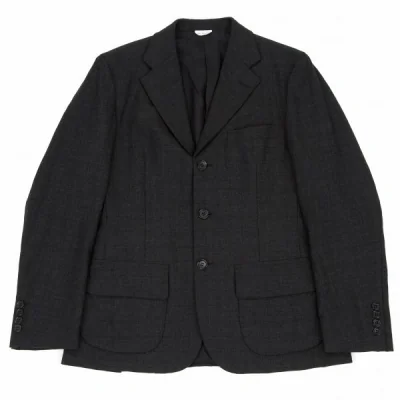 【SALE】コムデギャルソン オムドゥCOMME des GARCONS HOMME DEUX ポケットグレンチェックウールジャケット チャコール