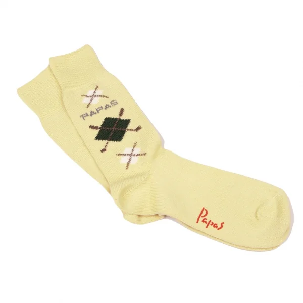 Papas Argyle Checked Socks Yellow About US 7~9 K-139488_001