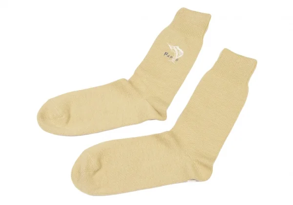 新品!パパスPapas カジキロゴ刺繍ハイソックス ベージュM位(25cm~27cm) K-139496_004