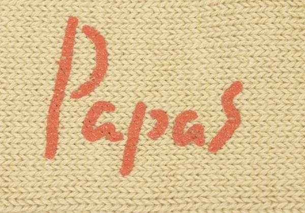 新品!パパスPapas カジキロゴ刺繍ハイソックス ベージュM位(25cm~27cm) K-139496_005