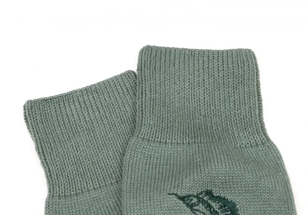 新品!パパスPapas カジキロゴ刺繍ハイソックス 緑M位(25cm~27cm) K-139498_002