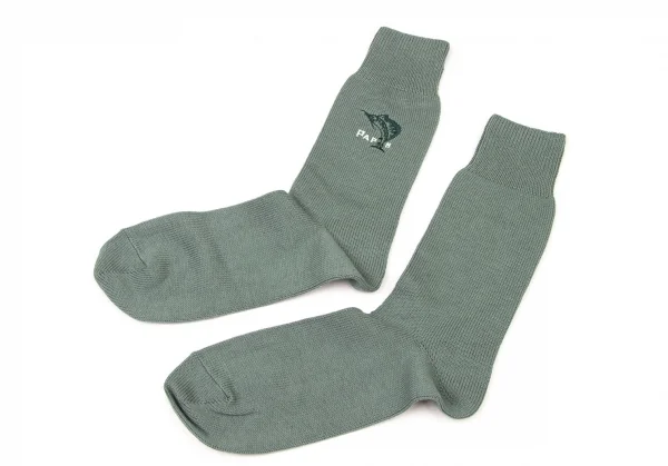 新品!パパスPapas カジキロゴ刺繍ハイソックス 緑M位(25cm~27cm) K-139498_004