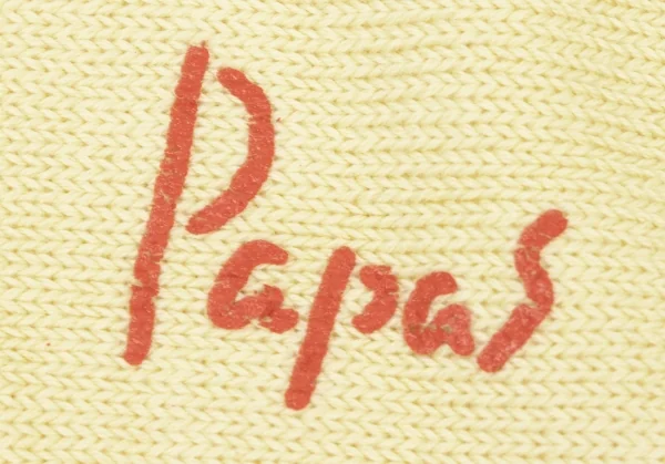 新品!パパスPapas スターロゴ刺繍ハイソックス 黄M位(25cm~27cm) K-139499_005