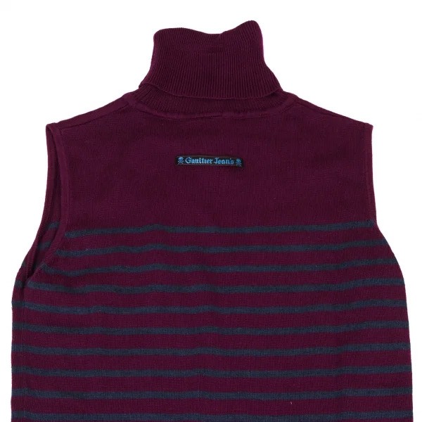 GAULTIER JEAN'S Turtleneck Striped Knit Top & Sleeves K-139500_014