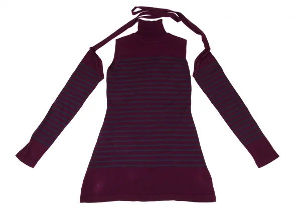 GAULTIER JEAN'S Turtleneck Striped Knit Top & Sleeves K-139500_002