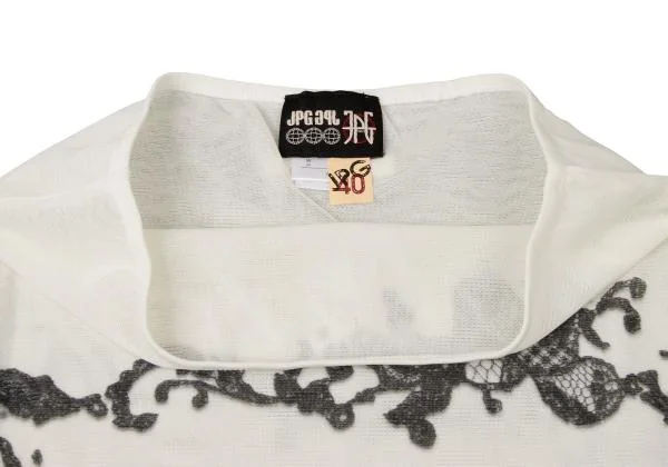 ジャンポールゴルチエJean Paul GAULTIER PARIS フラワーレースプリントパワーネットセットアップ 白40 K-139505_014