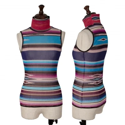Jean Paul GAULTIER FEMME Gradation Striped Mesh Sleeveless Top