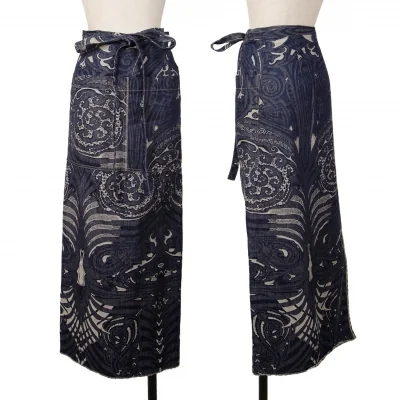 GAULTIER JEAN'S Jacquard Denim Wrap Skirt