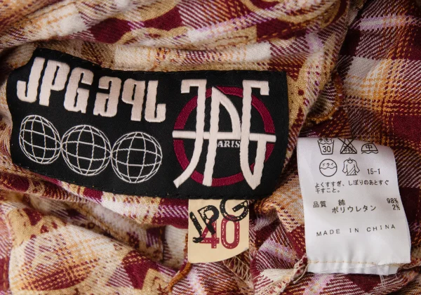JPG by GAULTIER Botanical Printed Check Shirt K-139548_015