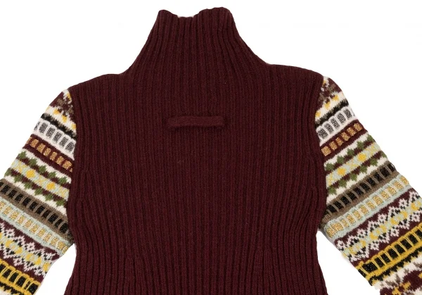 Jean-Paul GAULTIER FEMME Fair Isle Sleeves Knit Sweater K-139549_011