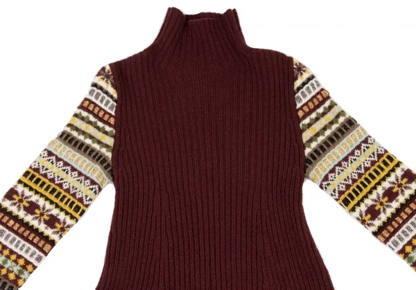 Jean-Paul GAULTIER FEMME Fair Isle Sleeves Knit Sweater K-139549_003