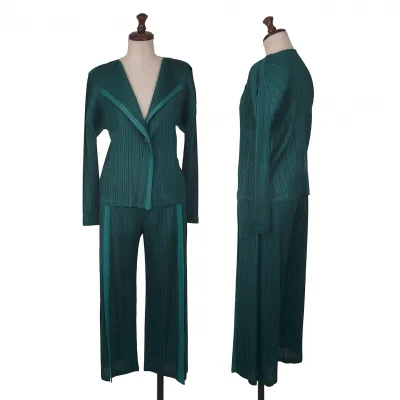 PLEATS PLEASE Pleated Piping Cardigan & Pants