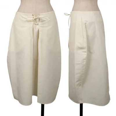 JIL SANDER NAVY Front Lace Up Poly Skirt