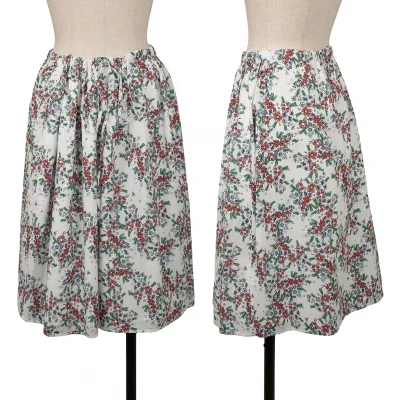 JIL SANDER NAVY Cotton Floral Printed Skirt
