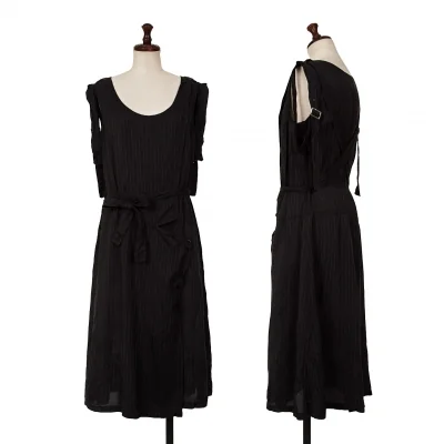 zucca Washed Shoulder Belt Striped Dress