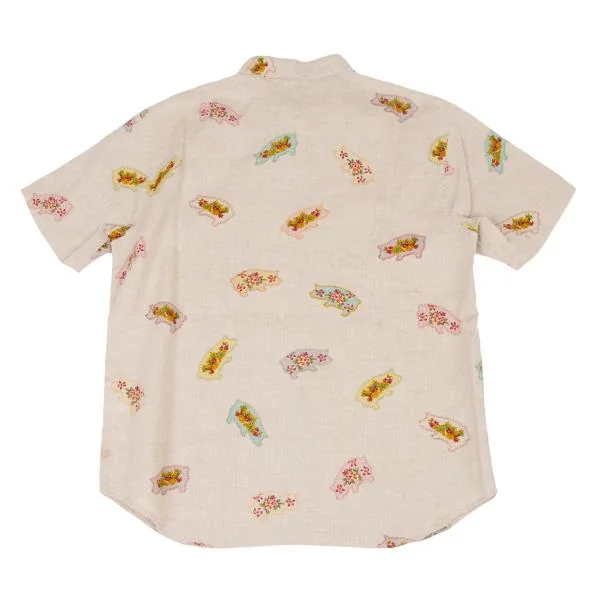 Mademoiselle NON NON Tropical Printed Linen Shirt K-139680_011
