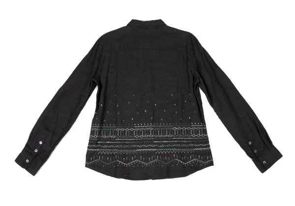 Mademoiselle NON NON Linen Embroidery Design Shirt K-139682_014