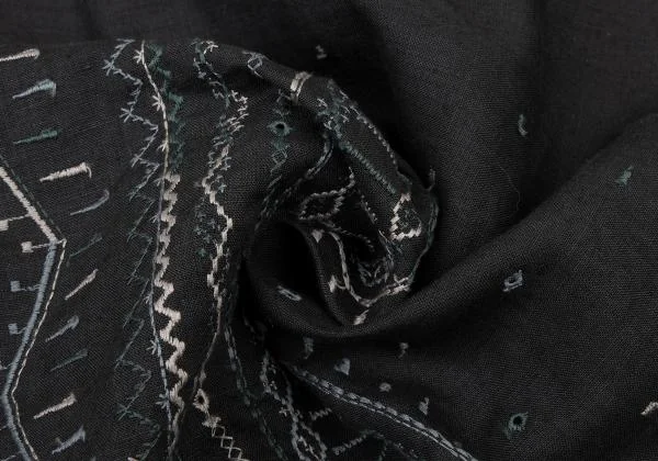 Mademoiselle NON NON Linen Embroidery Design Shirt K-139682_017