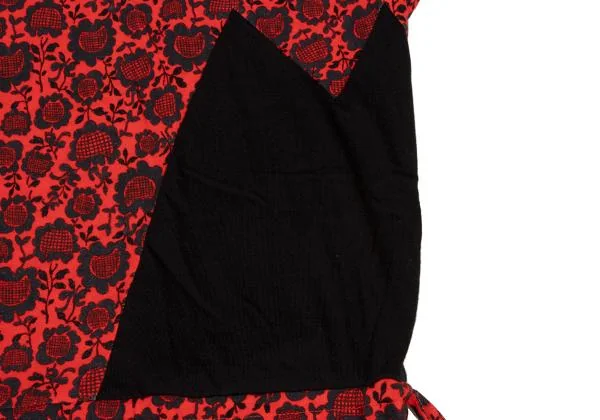 ツモリチサトTSUMORI CHISATO ヒマワリプリント切替フレンチスリーブチュニック 赤紺白2 K-139693_007