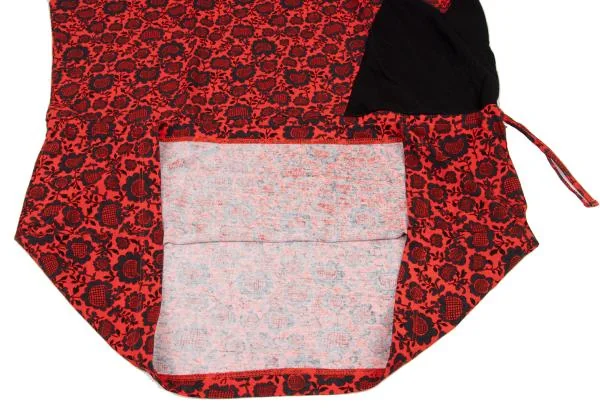 ツモリチサトTSUMORI CHISATO ヒマワリプリント切替フレンチスリーブチュニック 赤紺白2 K-139693_009