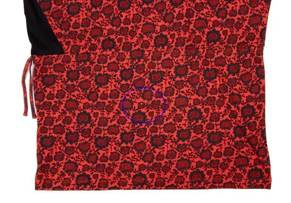 ツモリチサトTSUMORI CHISATO ヒマワリプリント切替フレンチスリーブチュニック 赤紺白2 K-139693_011