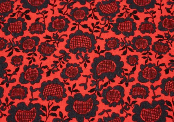 ツモリチサトTSUMORI CHISATO ヒマワリプリント切替フレンチスリーブチュニック 赤紺白2 K-139693_013
