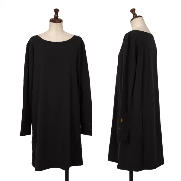 TSUMORI CHISATO Cotton Wool Sleeve Printed Tunic Black 2 K-139695_001